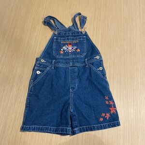 Vintage 2001 Powerpuff Girls Denim Shortalls Kids Size M 7/8 Cartoon Network
